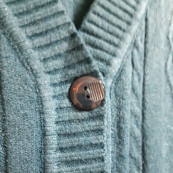 Comfy Blue Teal Sleeveless Button-Down Layering Sweater Vest NWT - Picture 2 of 6